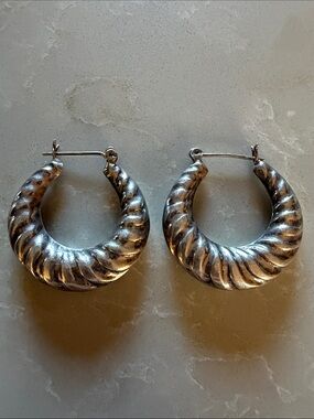 Sterling Silver Shrimp Hoops